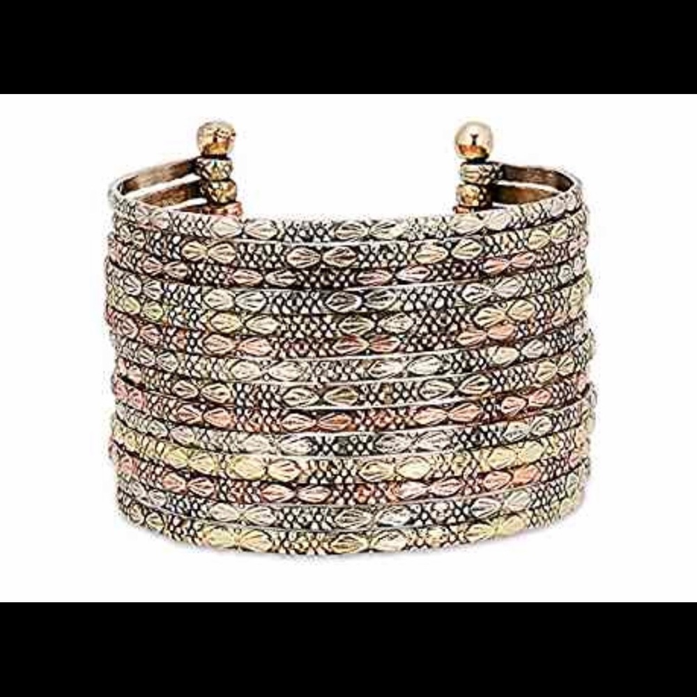 Beautiful multitone Metal Cuff Bracelet.